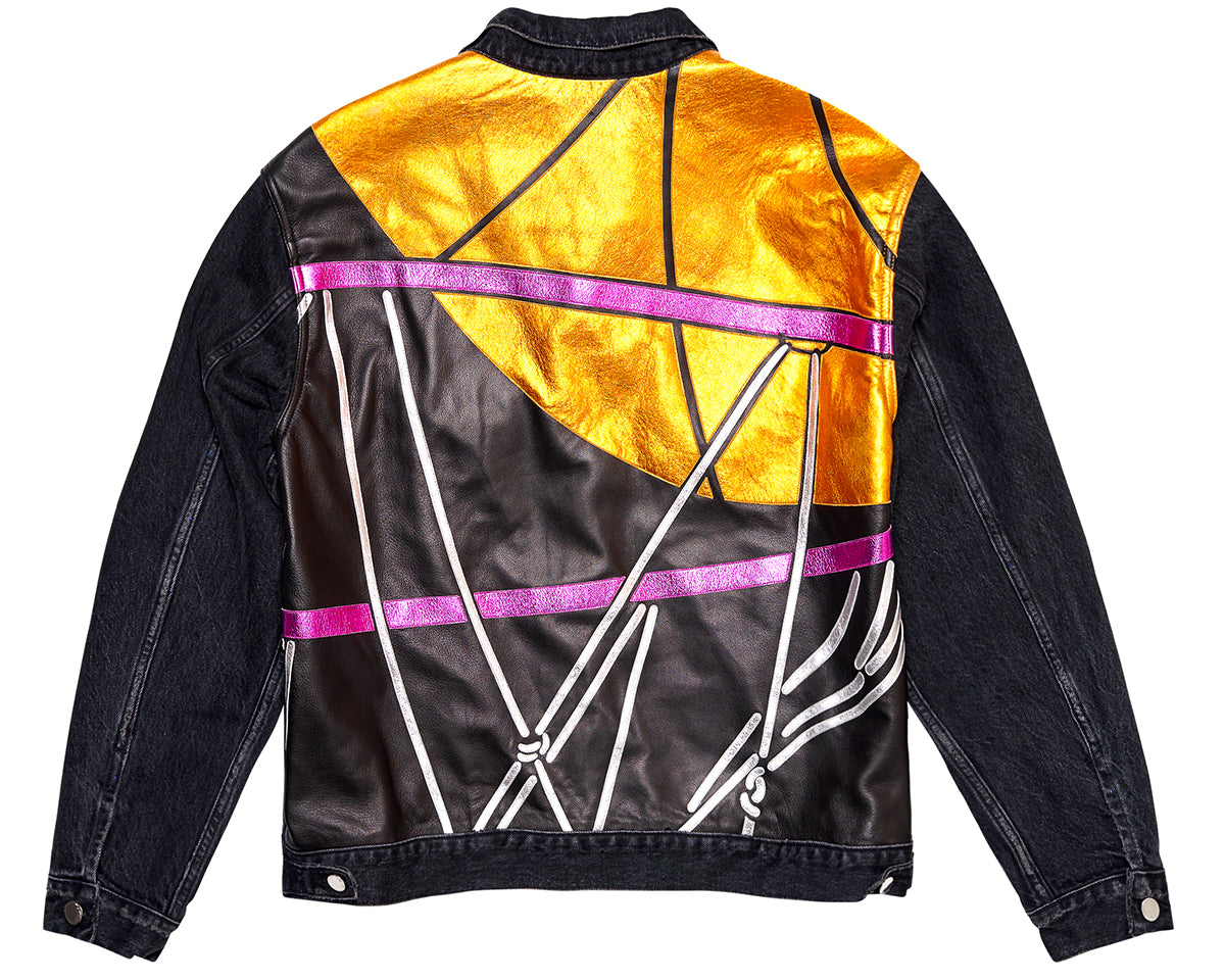 Just Don Team X Denim Leather Trucker