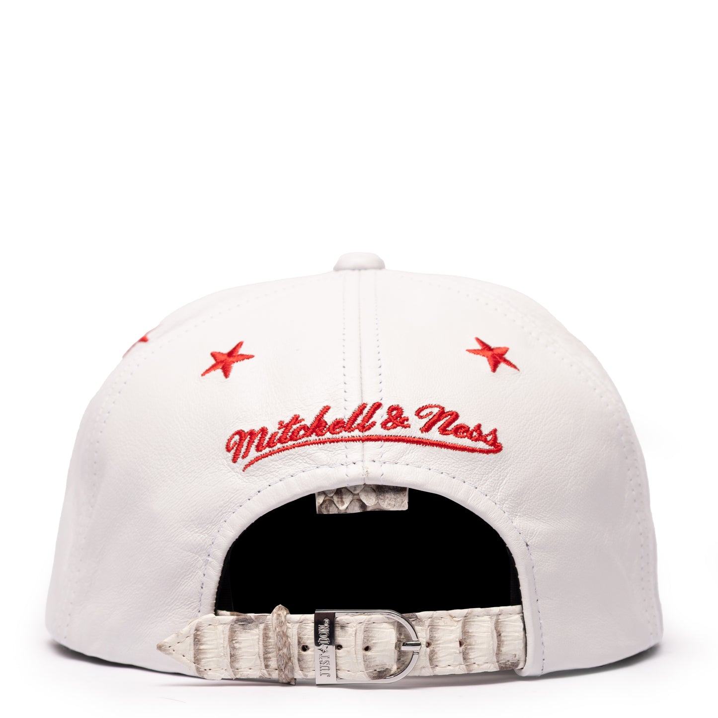 JUST DON DETROIT PISTONS LEATHER PYTHON(WHITE-NATURAL-RED-SILVER)