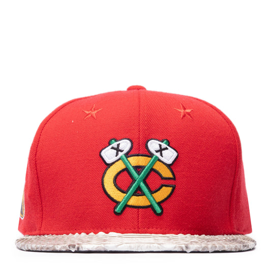 JUST DON CHICAGO BLACKHAWKS SMALL LOGO (BLACK-NATURAL BRIM)