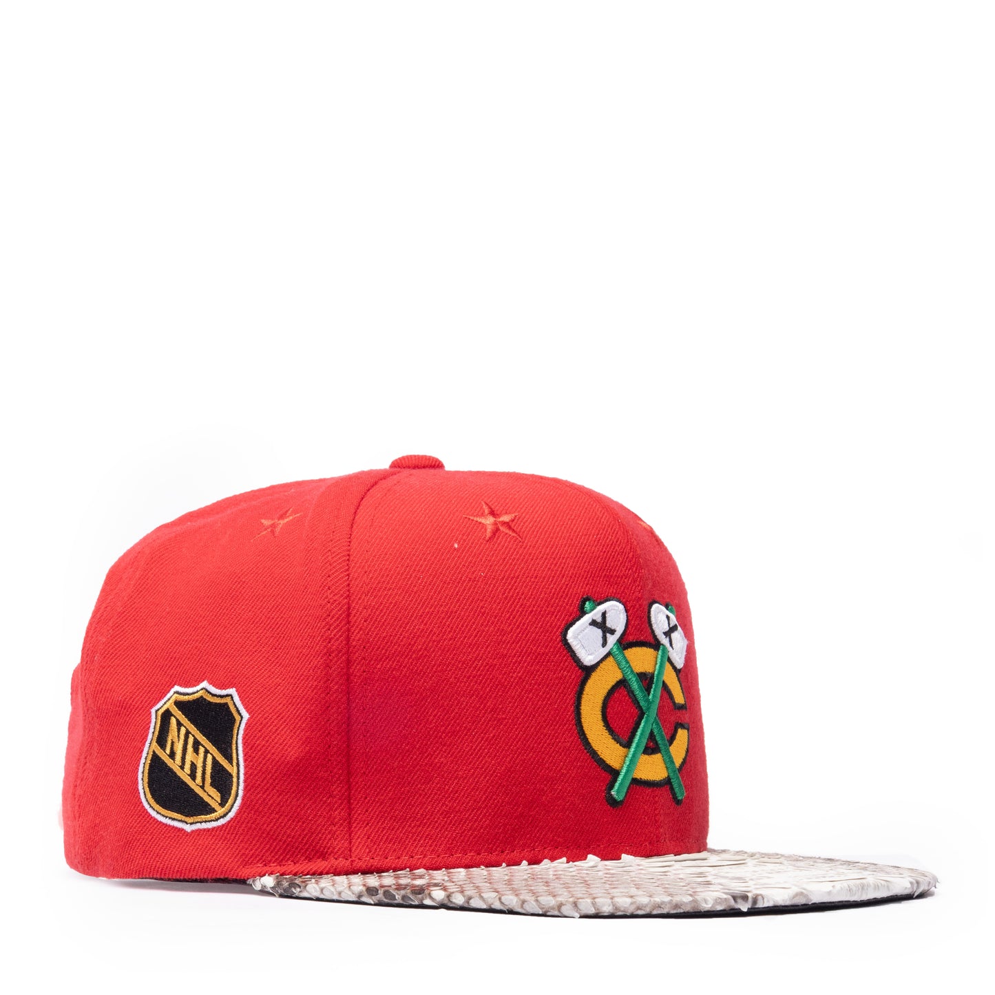 JUST DON CHICAGO BLACKHAWKS SMALL LOGO (BLACK-NATURAL BRIM)