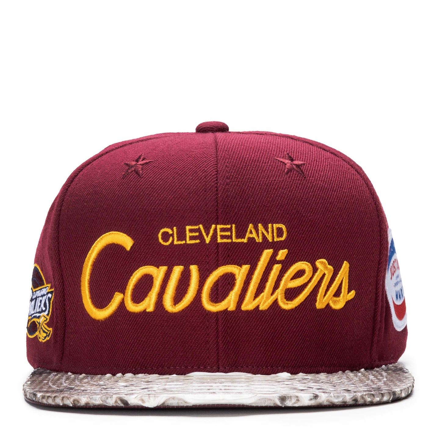 Just Don Cleveland Cavaliers Script Maroon Hat (Natural Brim)