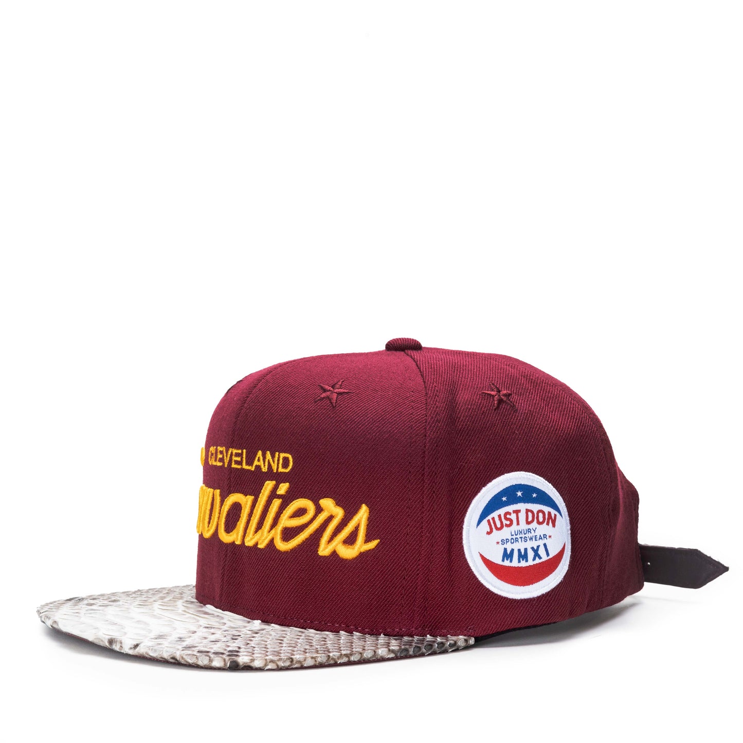 Just Don Cleveland Cavaliers Script Maroon Hat (Natural Brim)