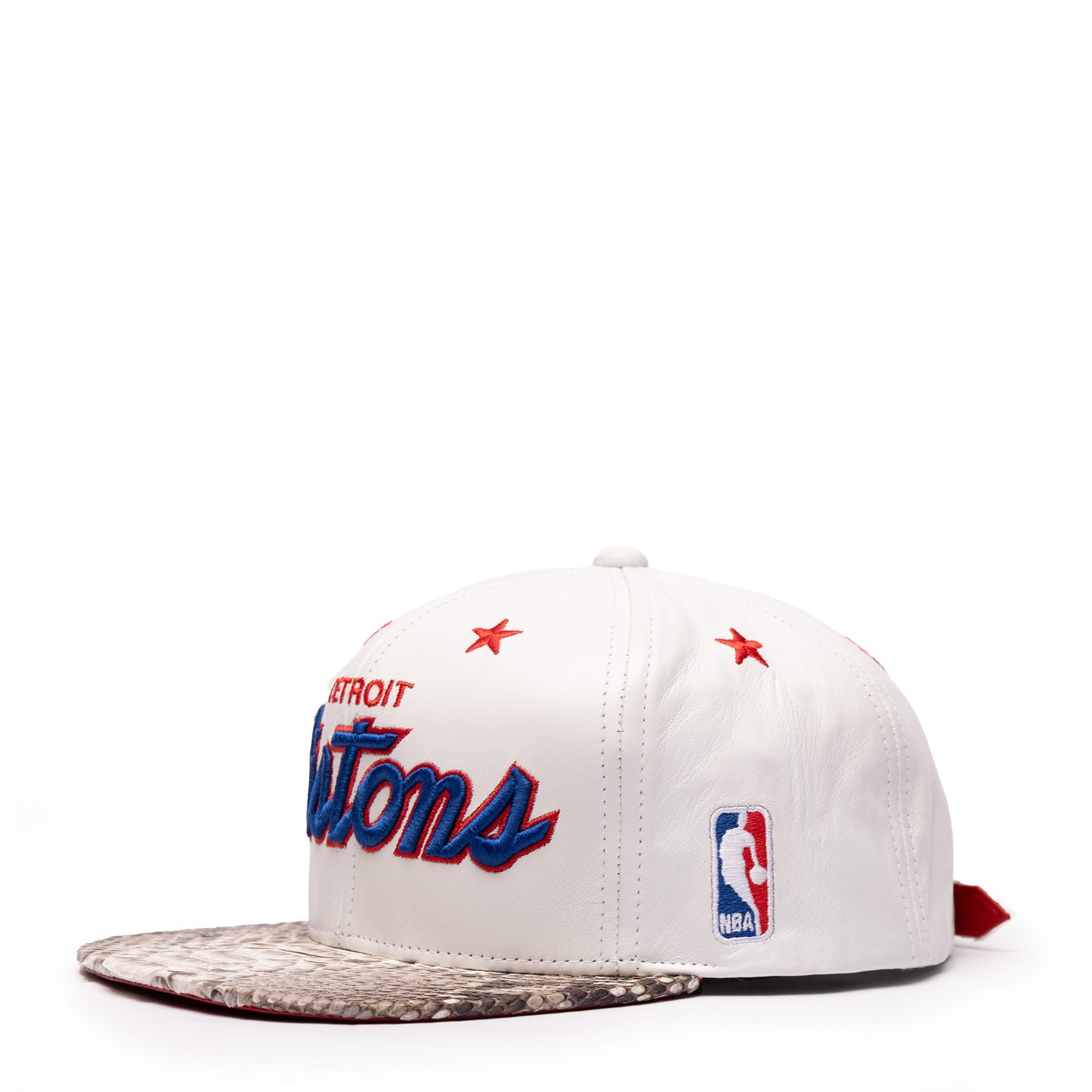JUST DON DETROIT PISTONS LEATHER PYTHON(WHITE-NATURAL-RED-SILVER)