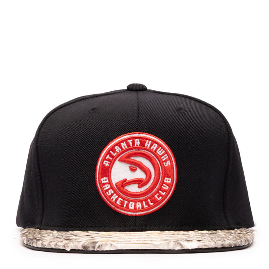 JUST DON ATLANTA HAWKS OG LOGO PYTHON (BLACK-NATURAL BRIM)