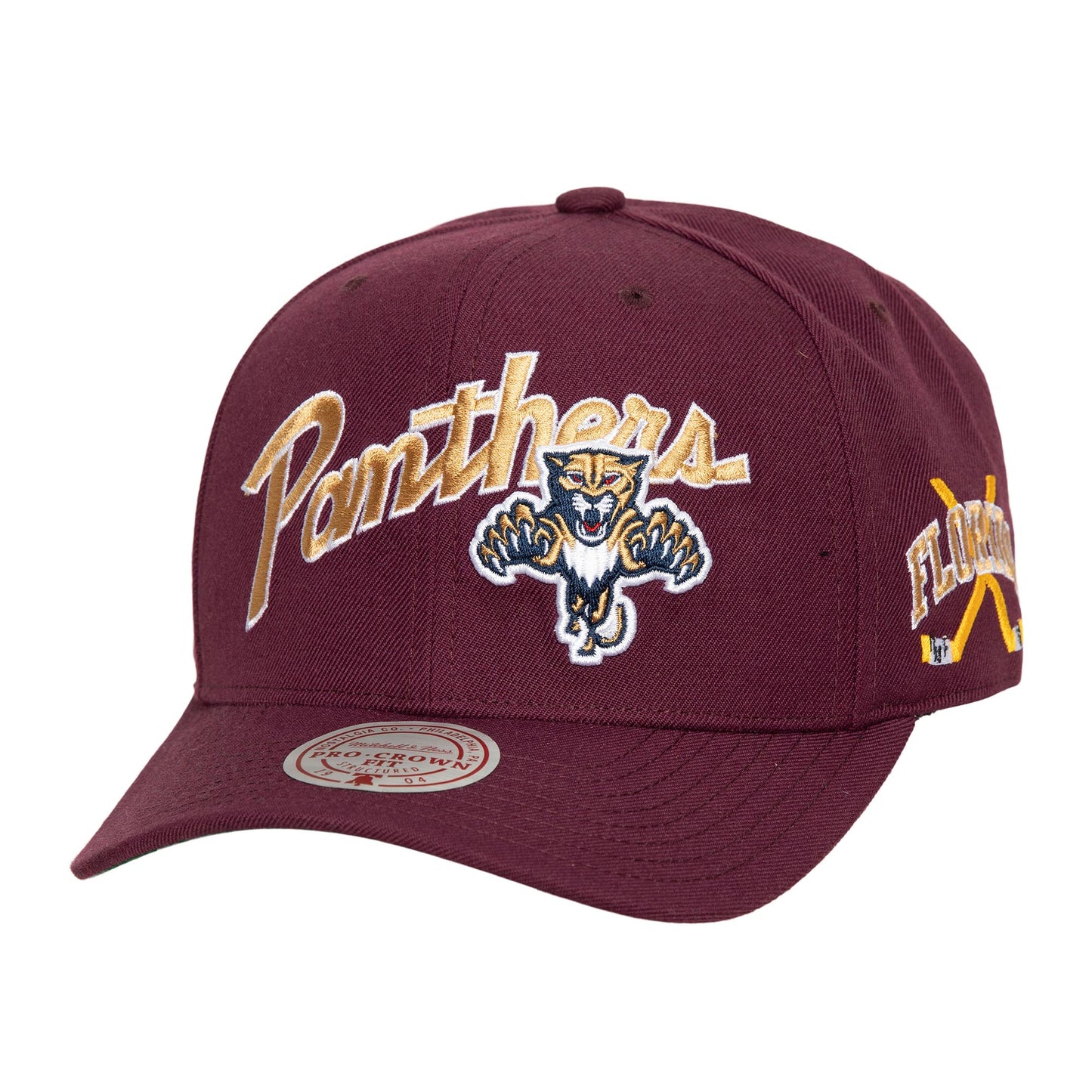 Just Don NHL Wave Script Pro Crown Strapback Hat Florida Panthers