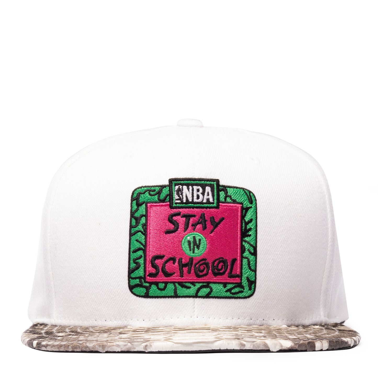 JUST DON NBA STAY IN SCHOOL (white-NATURAL BRIM) PYTHON