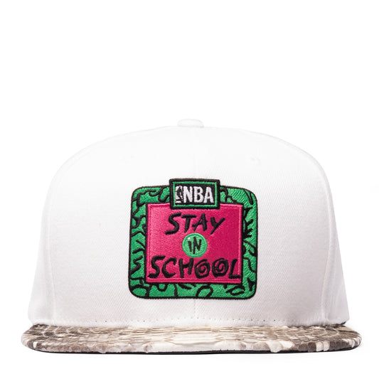 JUST DON NBA STAY IN SCHOOL (white-NATURAL BRIM) PYTHON