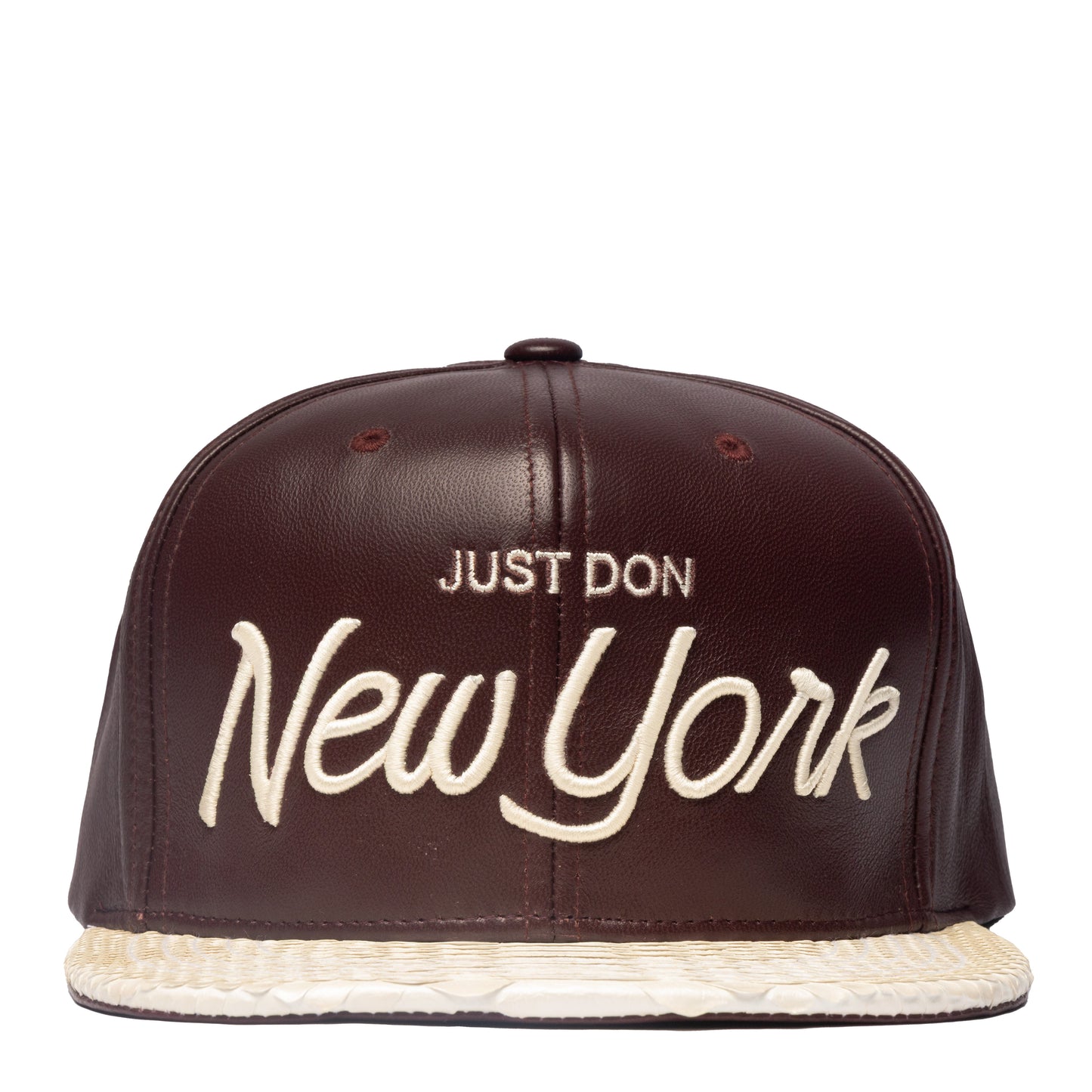 JUST DON NEW YORK LEATHER PYTHON (BURGUNDY-PEARL-BURGUNDY-GOLD)