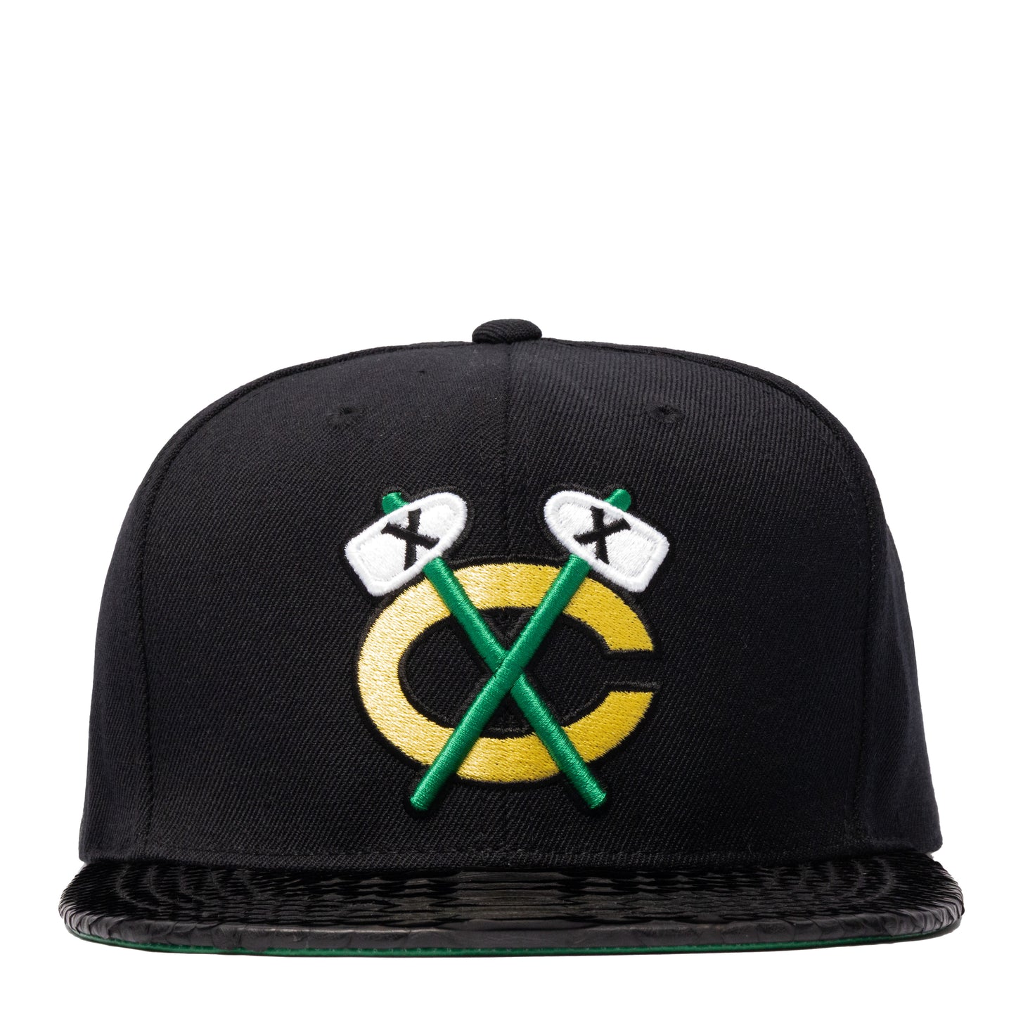 JUST DON CHICAGO BLACKHAWKS VINTAGE LOGO (BLACK-BLACK-BLACK-GOLD)