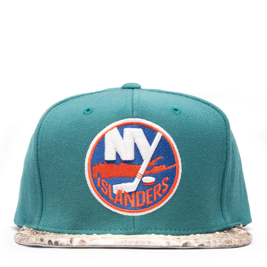 JUST DON NEW YORK ISLANDERS PYTHON (TEAL GREEN-NATURAL BRIM)