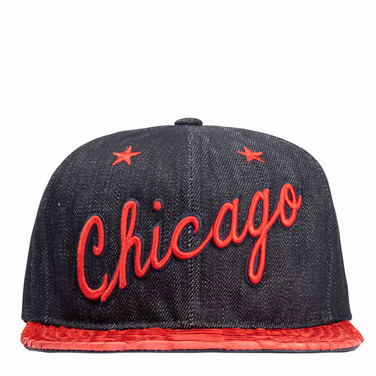 JUST DON CHICAGO BULLS SELVAGE DENIM PYTHON (NAVY-RED-NAVY-SILVER)