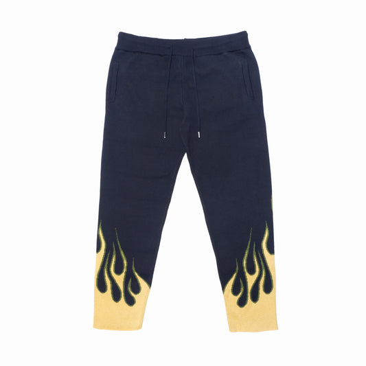 Just Don Flame Cashmere Pants (Navy/Yellow)