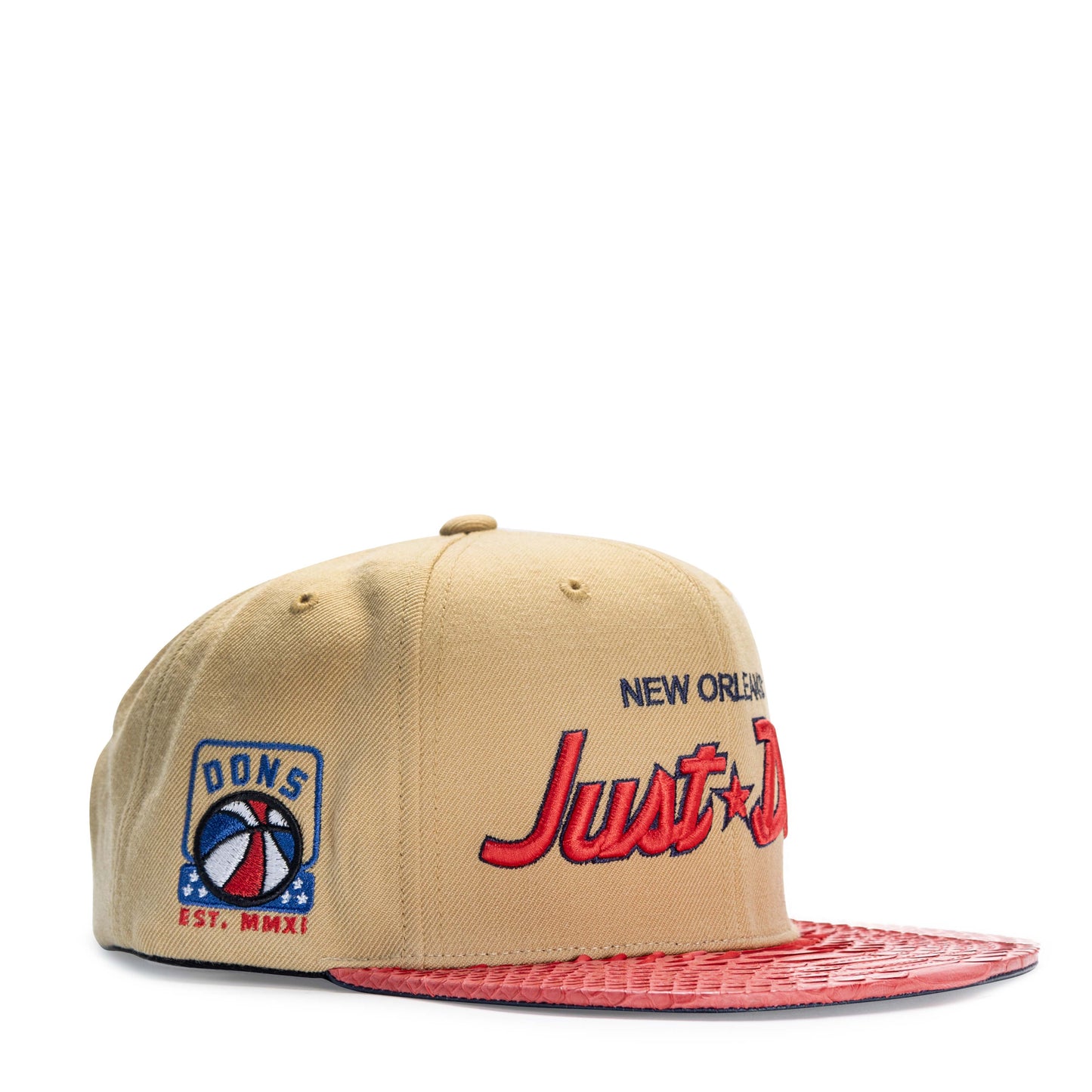 Just Don New Orleans Gold Hat (Red Brim)