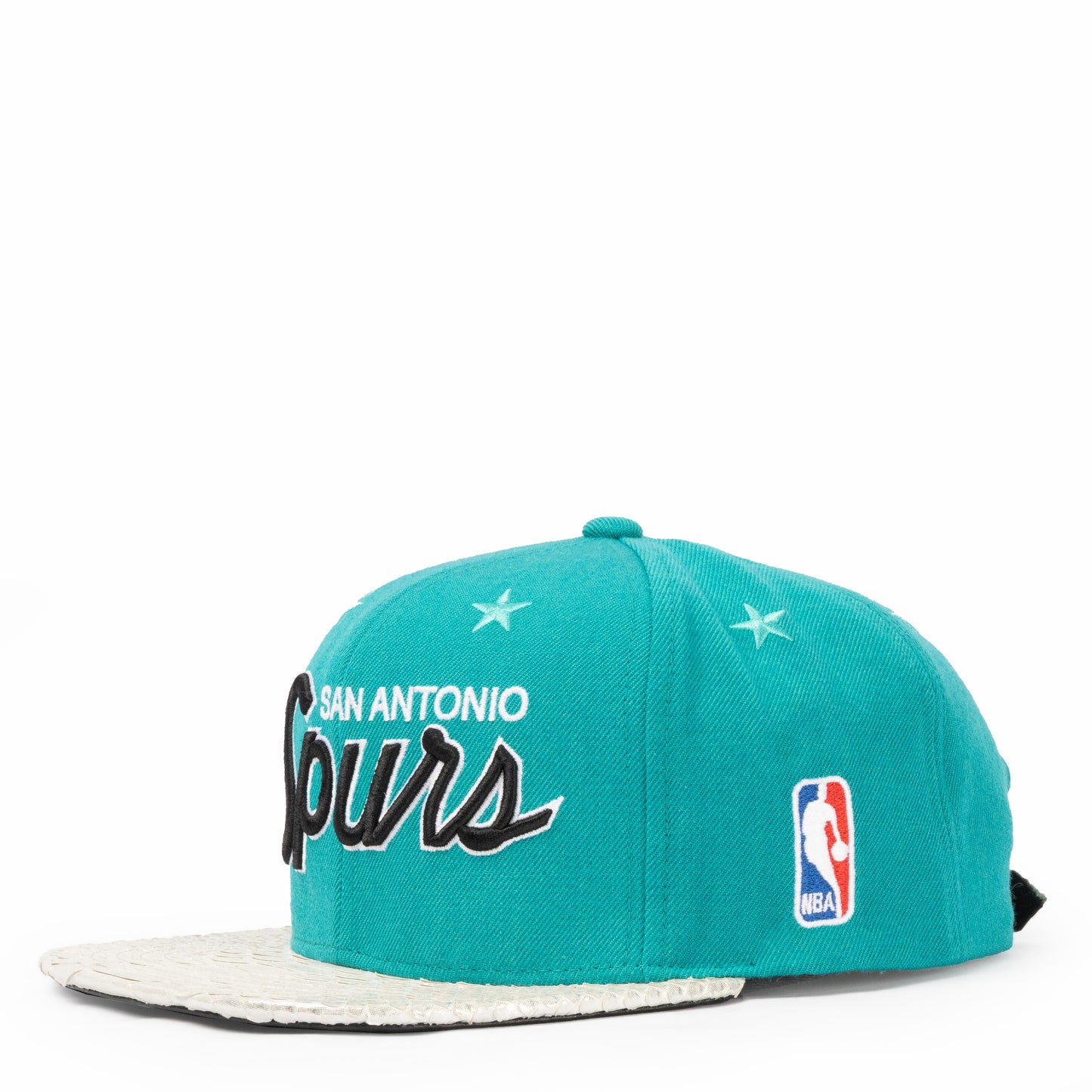 JUST DON SAN ANTONIO SPURS SCRIPT (TEAL-MIRROR-BLACK-SILVER)