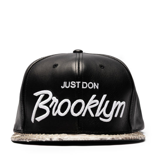 JUST DON BROOKLYN LEATHER PYTHON (BLACK-NATURAL-BLACK-SILVER)