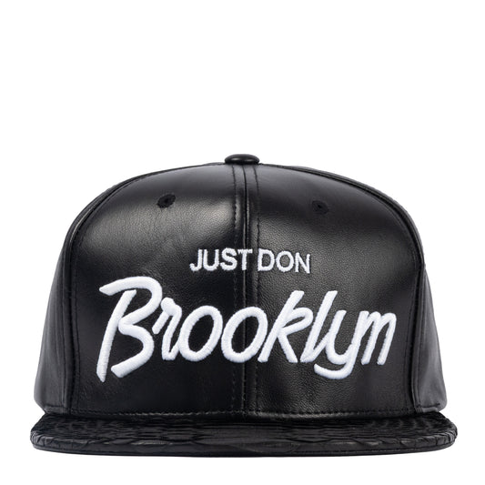 JUST DON BROOKLYN LEATHER PYTHON (BLACK-BLACK-BLACK-SILVER)