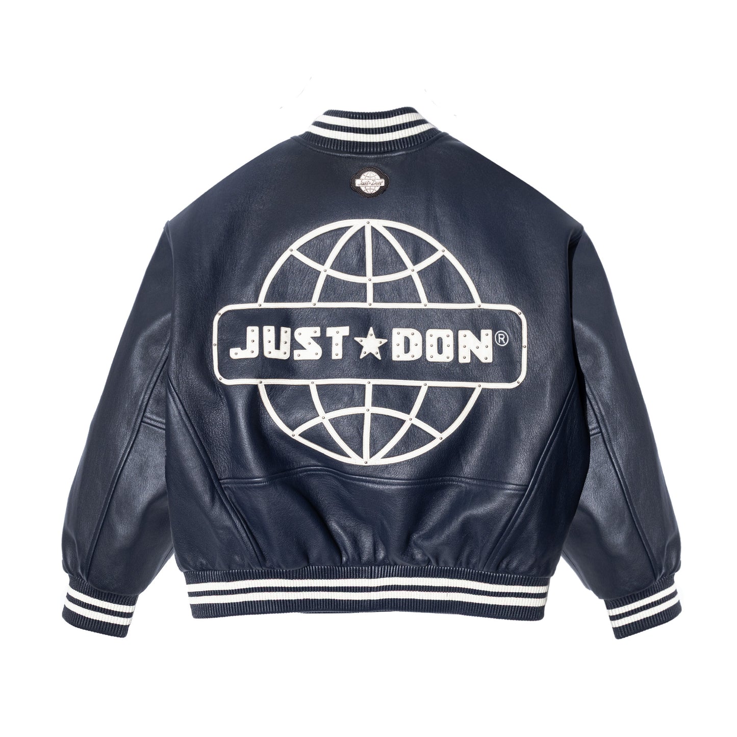 Just Don Globe Logo Leather Jacket