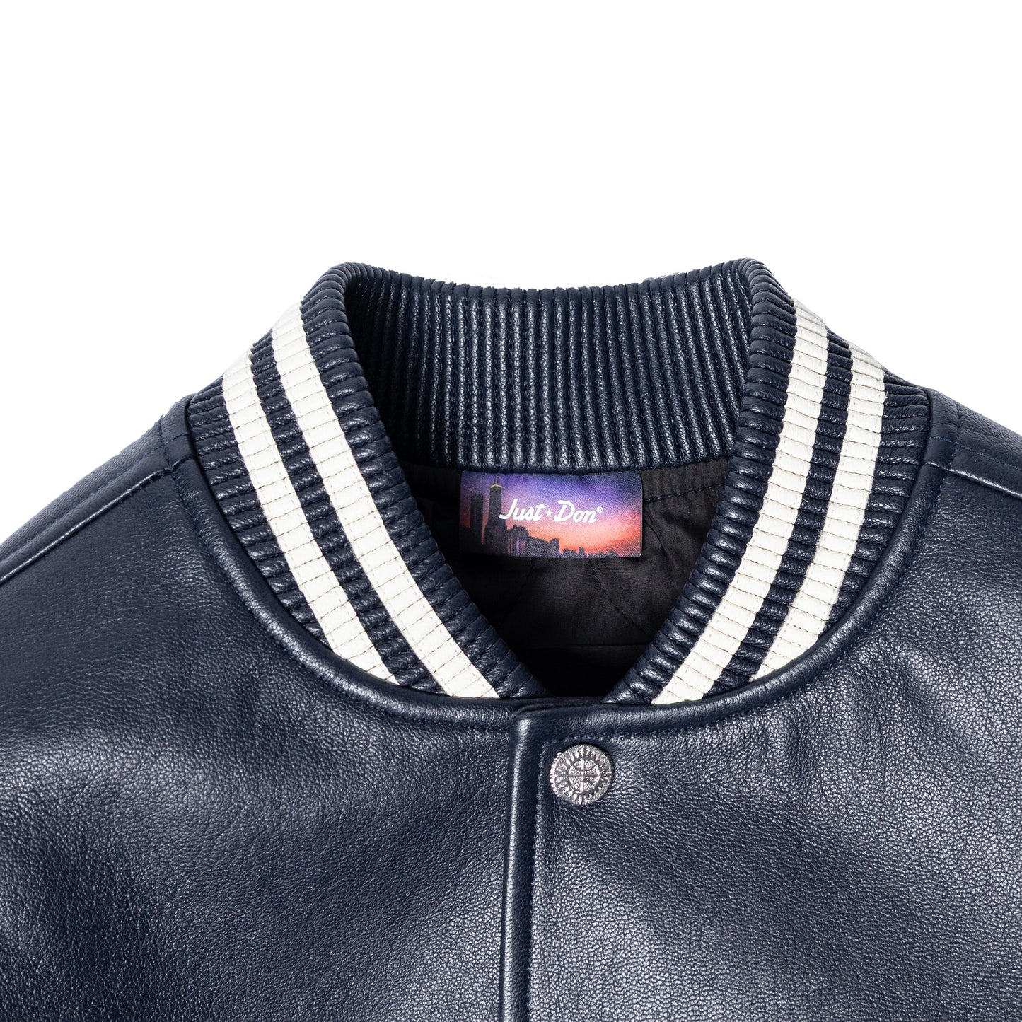 Just Don Globe Logo Leather Jacket