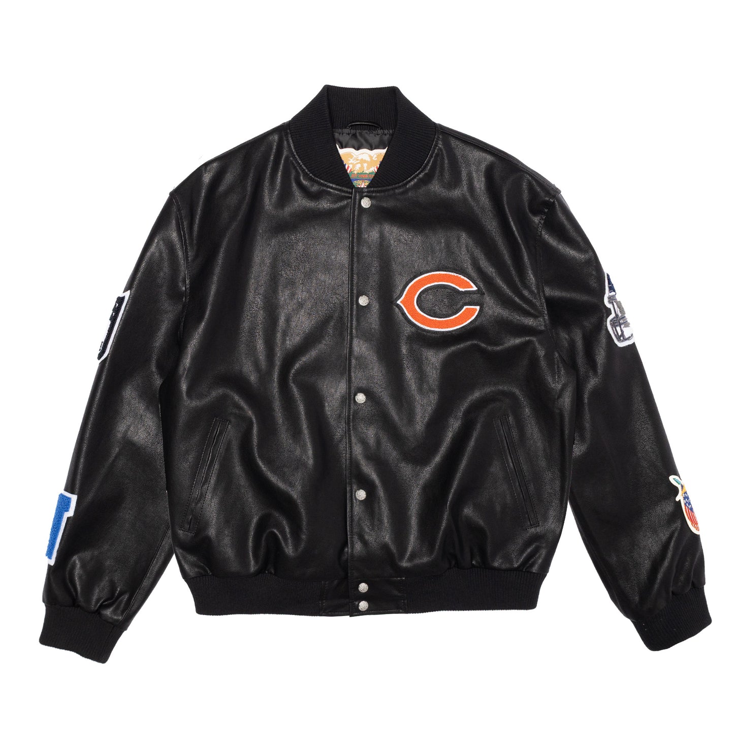 JEFF HAMILTON CHICAGO BEARS VEGAN LEATHER JACKET