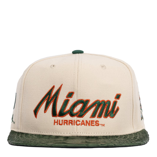 JUST DON MIAMI HURRICANES PYHTON (CREME-DARK GREEN-DARK GREEN-GOLD)