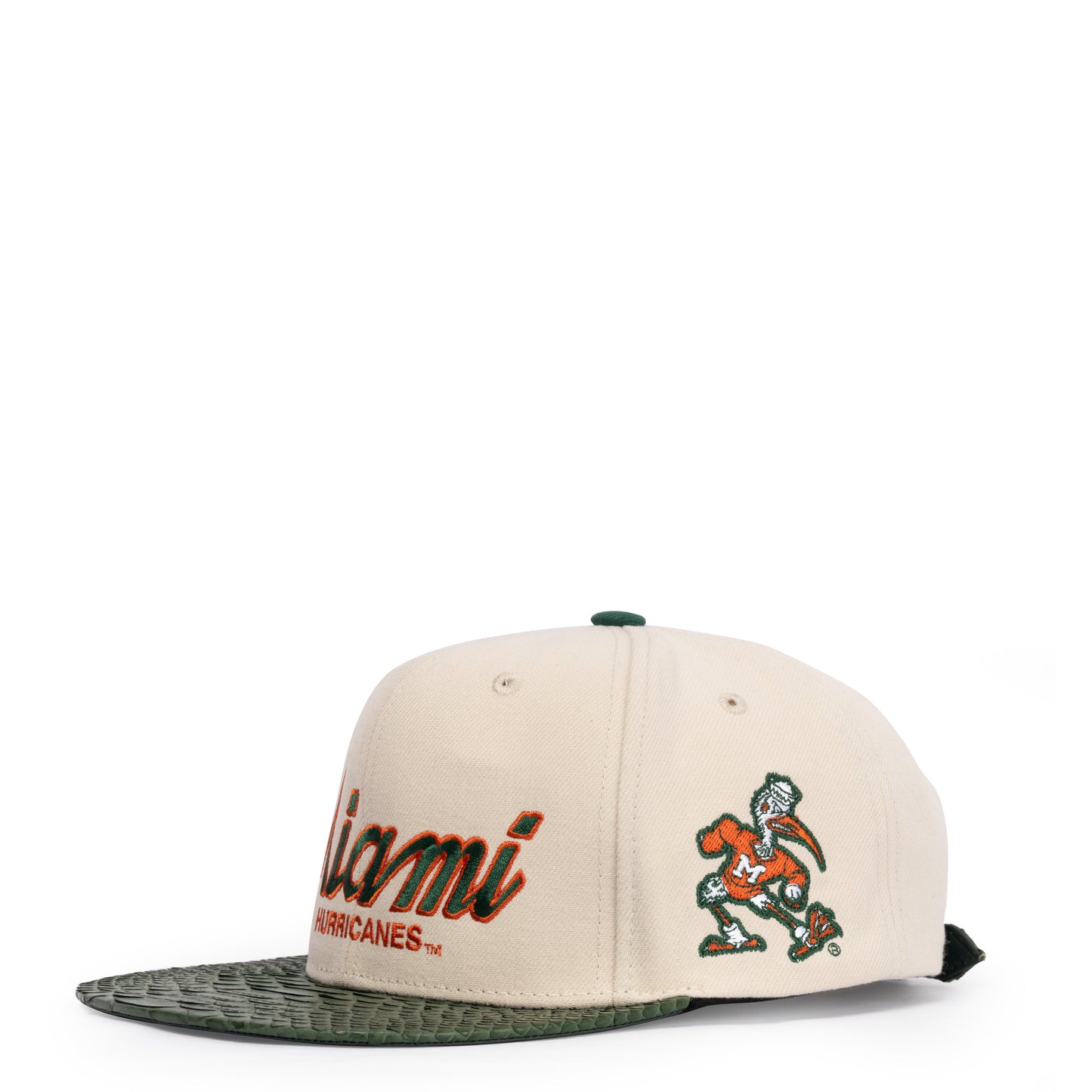 JUST DON MIAMI HURRICANES PYHTON (CREME-DARK GREEN-DARK GREEN-GOLD)