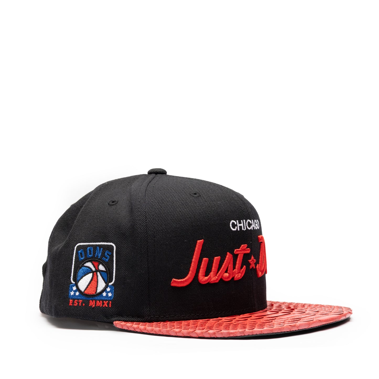 JUST DON SCRIPT CHICAGO PYTHON (BLACK-RED-BLACK-SILVER)