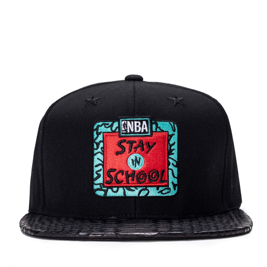 Just Don NBA "Stay In School" Black Hat (Black Brim)