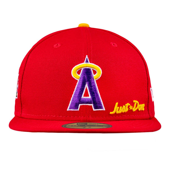 New Era x Just Don Los Angeles Angels Fitted Cap: Red